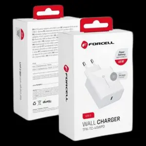 Forcell F-Energy Netzladegerät USB-C 45W PD/QC 4.0 Weiß