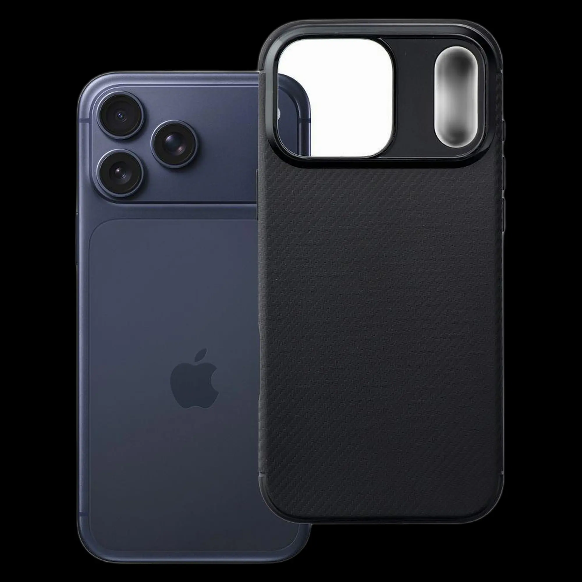 iPhone 17 Pro Max / 18 Pro Max Carbon Premium Hülle - Schwarz
