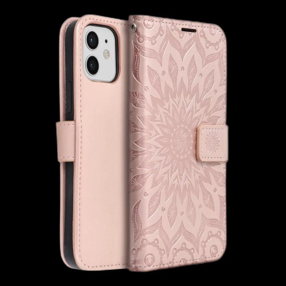 iPhone 12 / 12 Pro Klapphülle Mezzo Book - Mandala Roségold – Bild 2