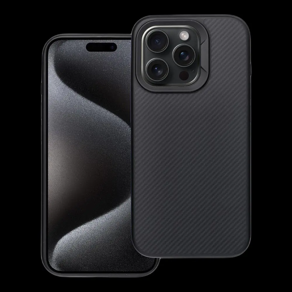 iPhone 15 Pro Carbon Elite Mag Cover - MagSafe kompatibel - Schwarz