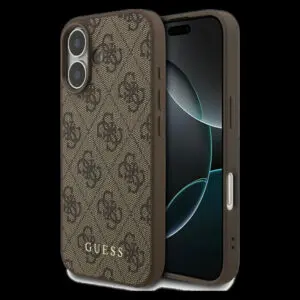 GUESS Schutzhülle für iPhone 17 (PU 4G Classic) Braun