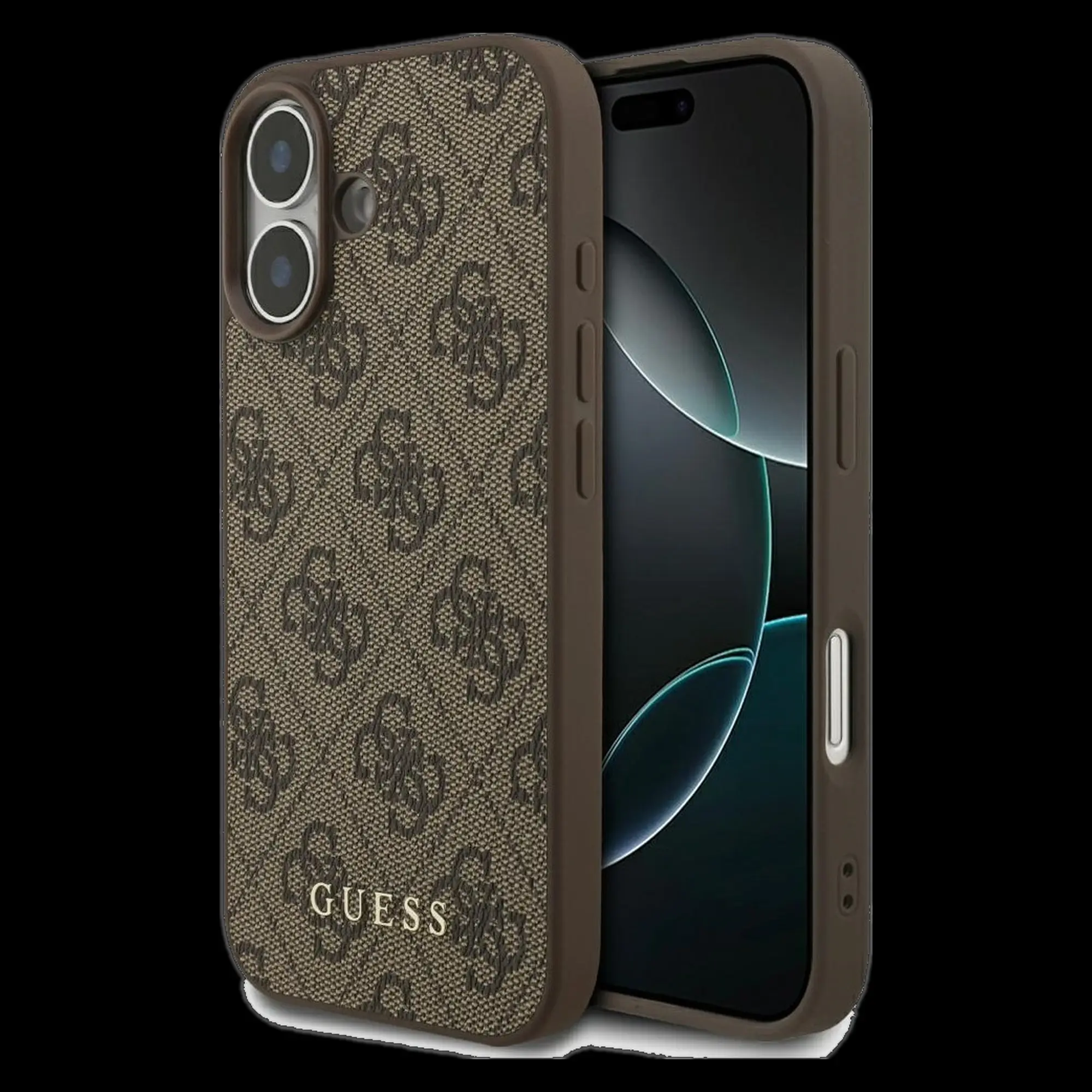GUESS Schutzhülle für iPhone 17 (PU 4G Classic) Braun