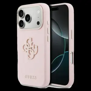 GUESS Schutzhülle für iPhone 17 Pro (PU FW Resin Logo) - Rosa