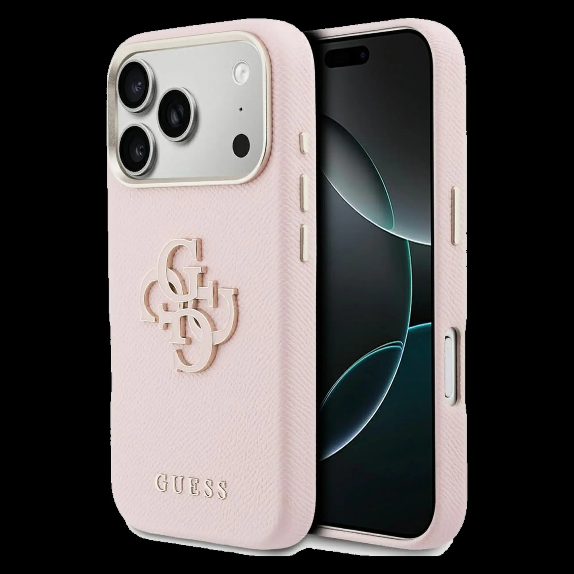GUESS Schutzhülle für iPhone 17 Pro (PU FW Resin Logo) - Rosa 1 GUESS Schutzhülle für iPhone 17 Pro (PU FW Resin Logo) - Rosa