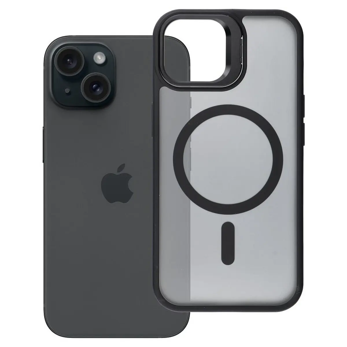 iPhone 15 Hülle Schwarz – Forcell Shadow Stand MagSafe