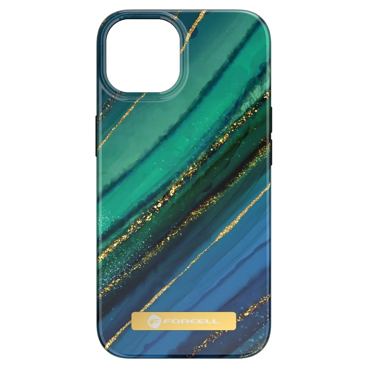 iPhone 15 Plus Hülle Jade-Marmor – Forcell Mirage MagSafe – Bild 4