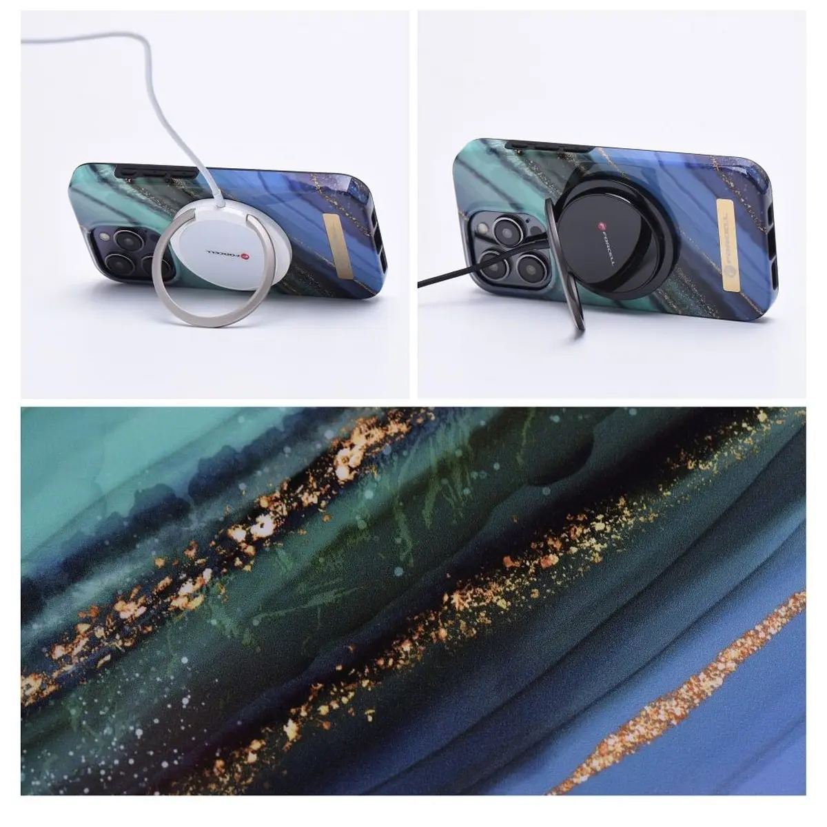 iPhone 15 Plus Hülle Jade-Marmor – Forcell Mirage MagSafe – Bild 5