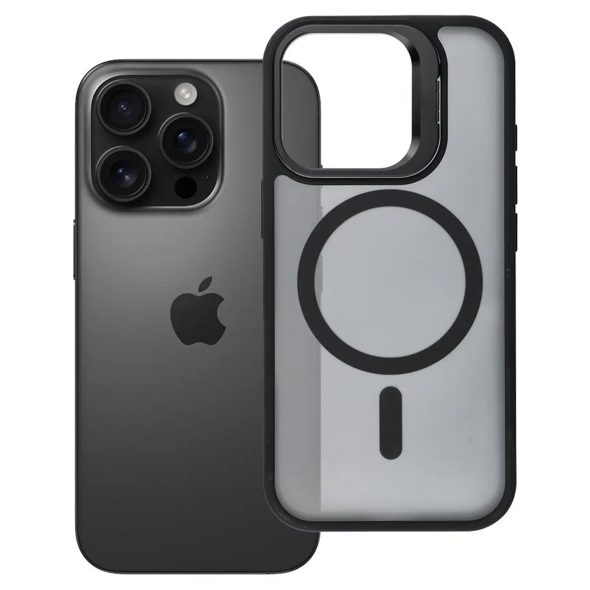 iPhone 16 Pro Hülle Schwarz – Forcell Shadow Stand MagSafe