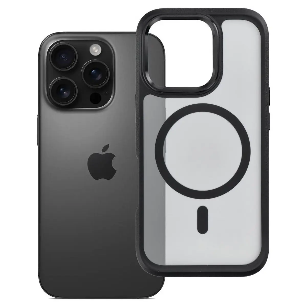 iPhone 16 Pro Hülle Schwarz – Forcell Smoke Hybrid MagSafe