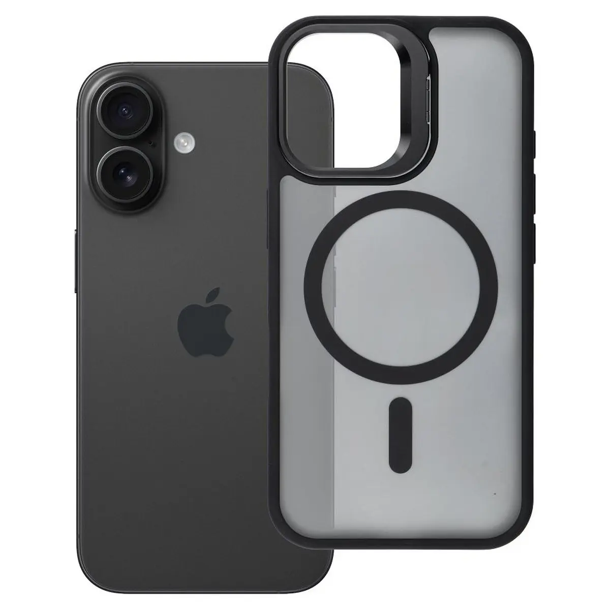 iPhone 17 Hülle Schwarz – Forcell Shadow Stand MagSafe