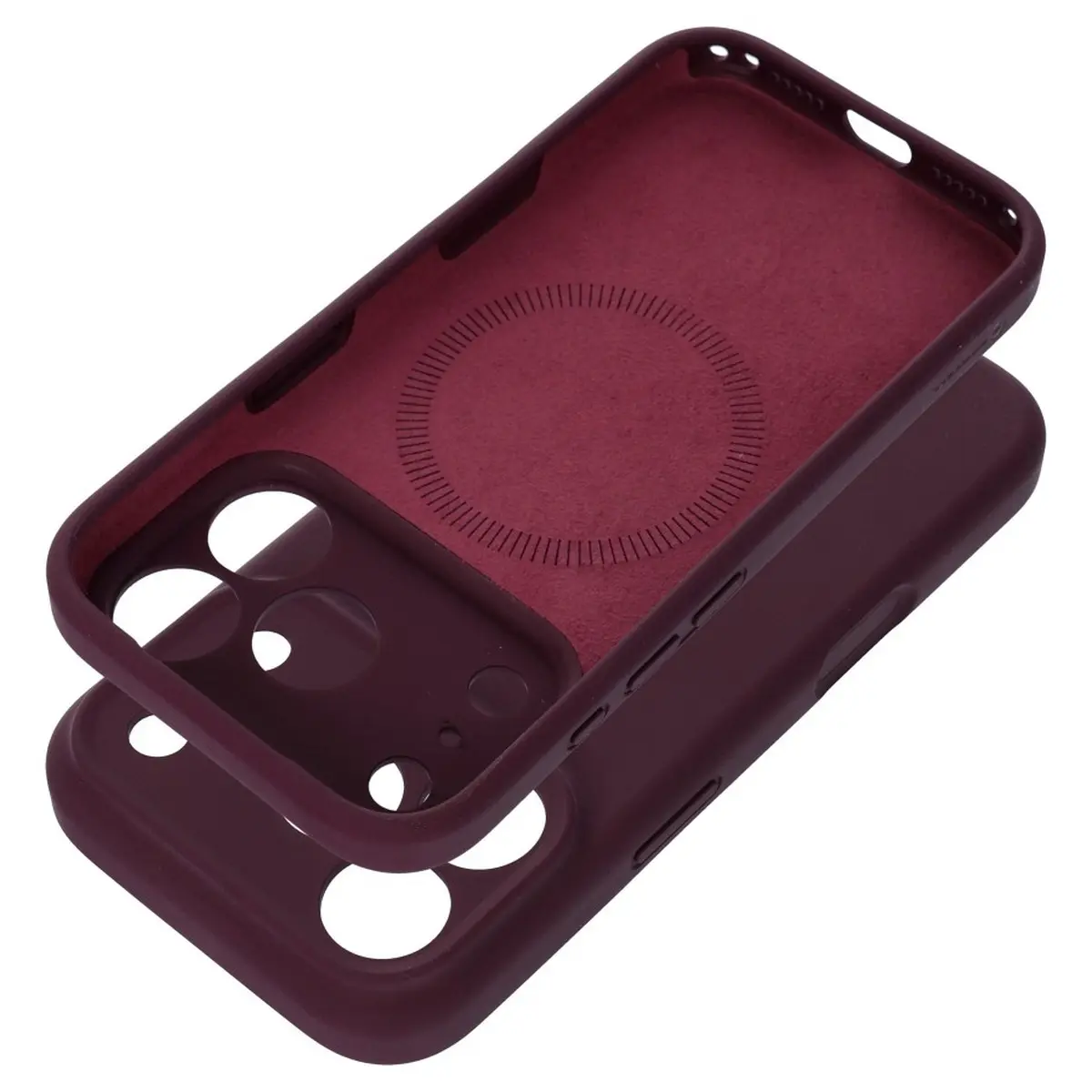 iPhone 18/17 Pro Hülle Burgund – Forcell Rubber MagSafe – Bild 2