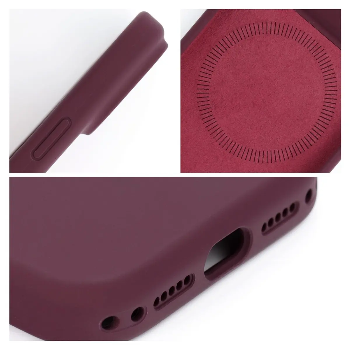 iPhone 18/17 Pro Hülle Burgund – Forcell Rubber MagSafe – Bild 3