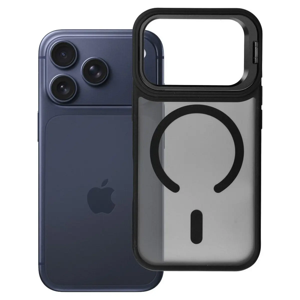 iPhone 18/17 Pro Hülle Schwarz – Forcell Shadow Stand MagSafe