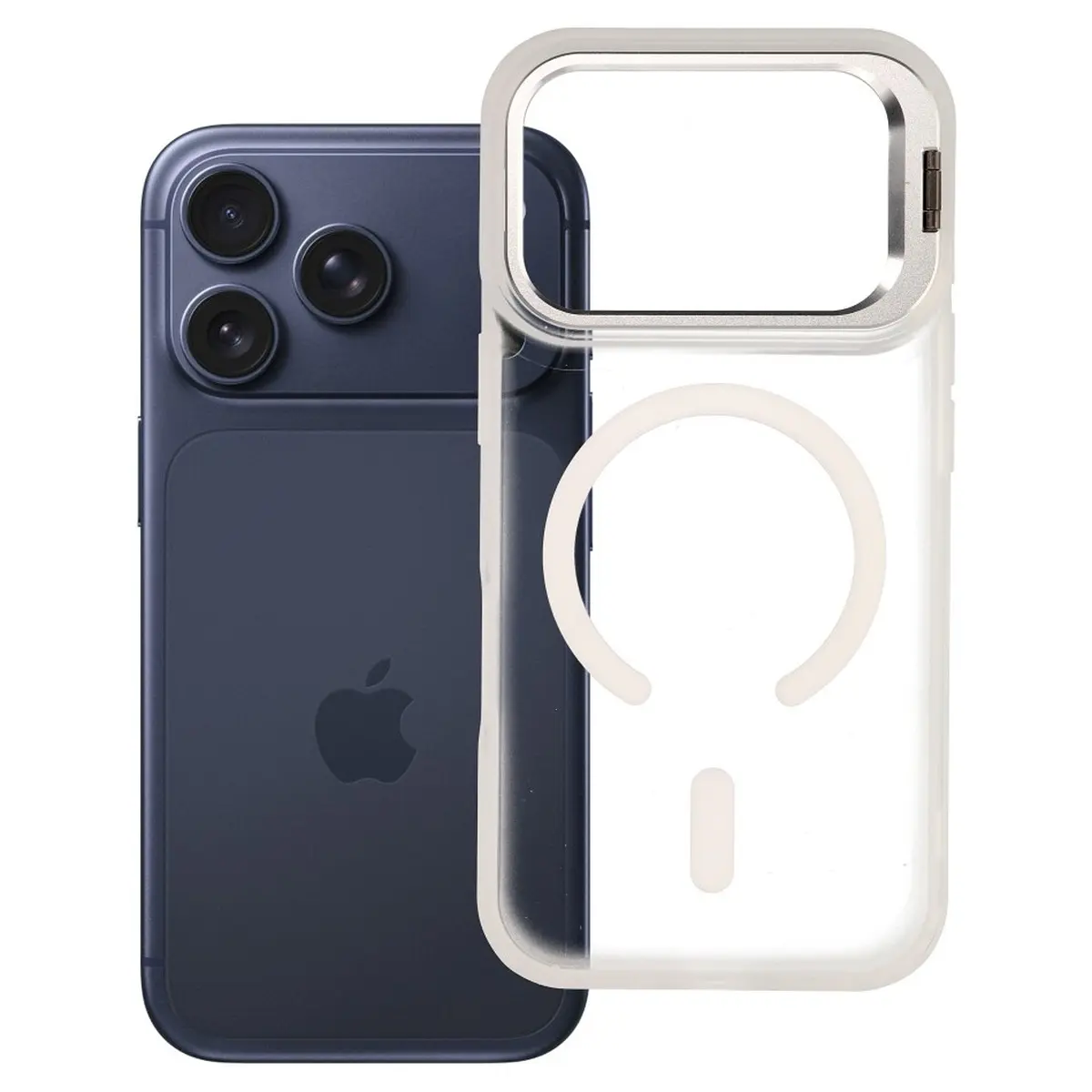 iPhone 18/17 Pro Hülle Silber – Forcell Shadow Stand MagSafe