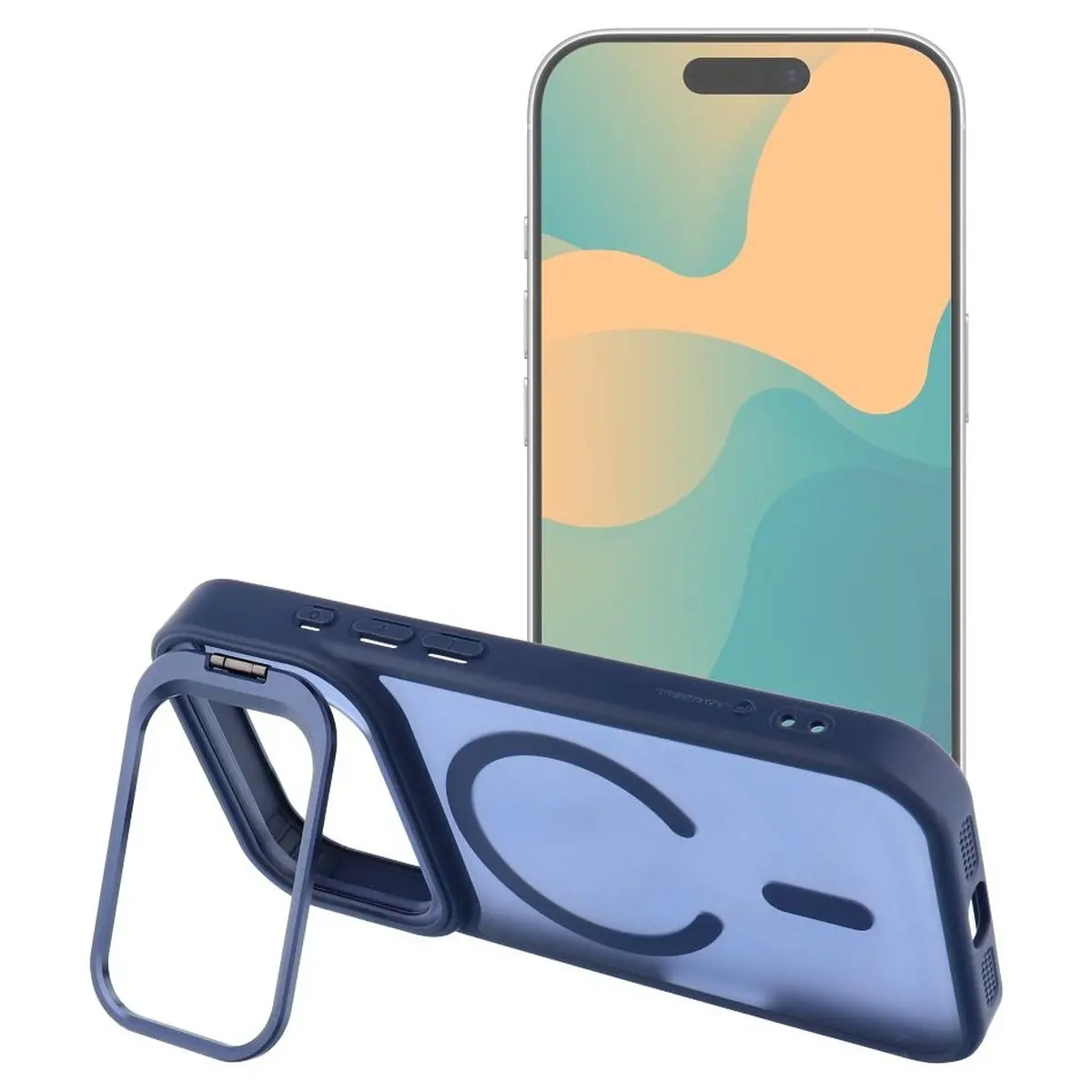 iPhone 18/17 Pro Max Hülle Marineblau – Forcell Shadow Stand MagSafe – Bild 2