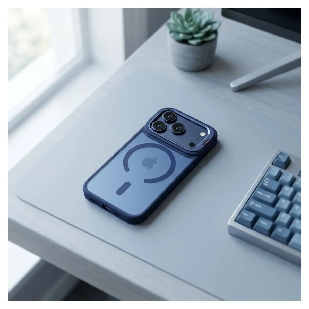 iPhone 18/17 Pro Max Hülle Marineblau – Forcell Shadow Stand MagSafe – Bild 4