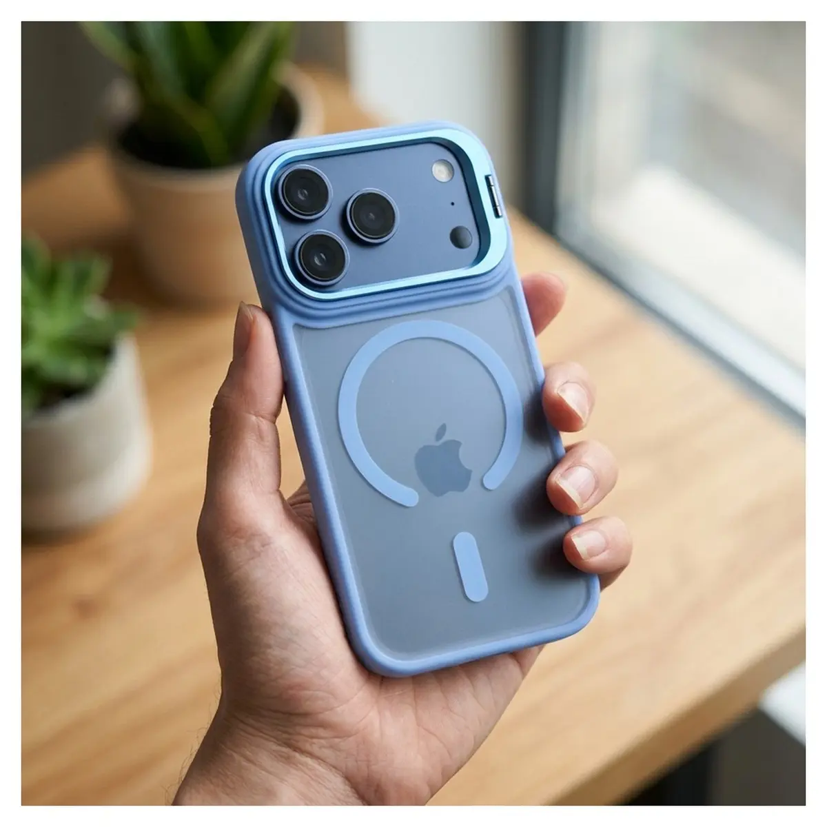 iPhone 18/17 Pro Max Hülle Hellblau – Forcell Shadow Stand MagSafe – Bild 3