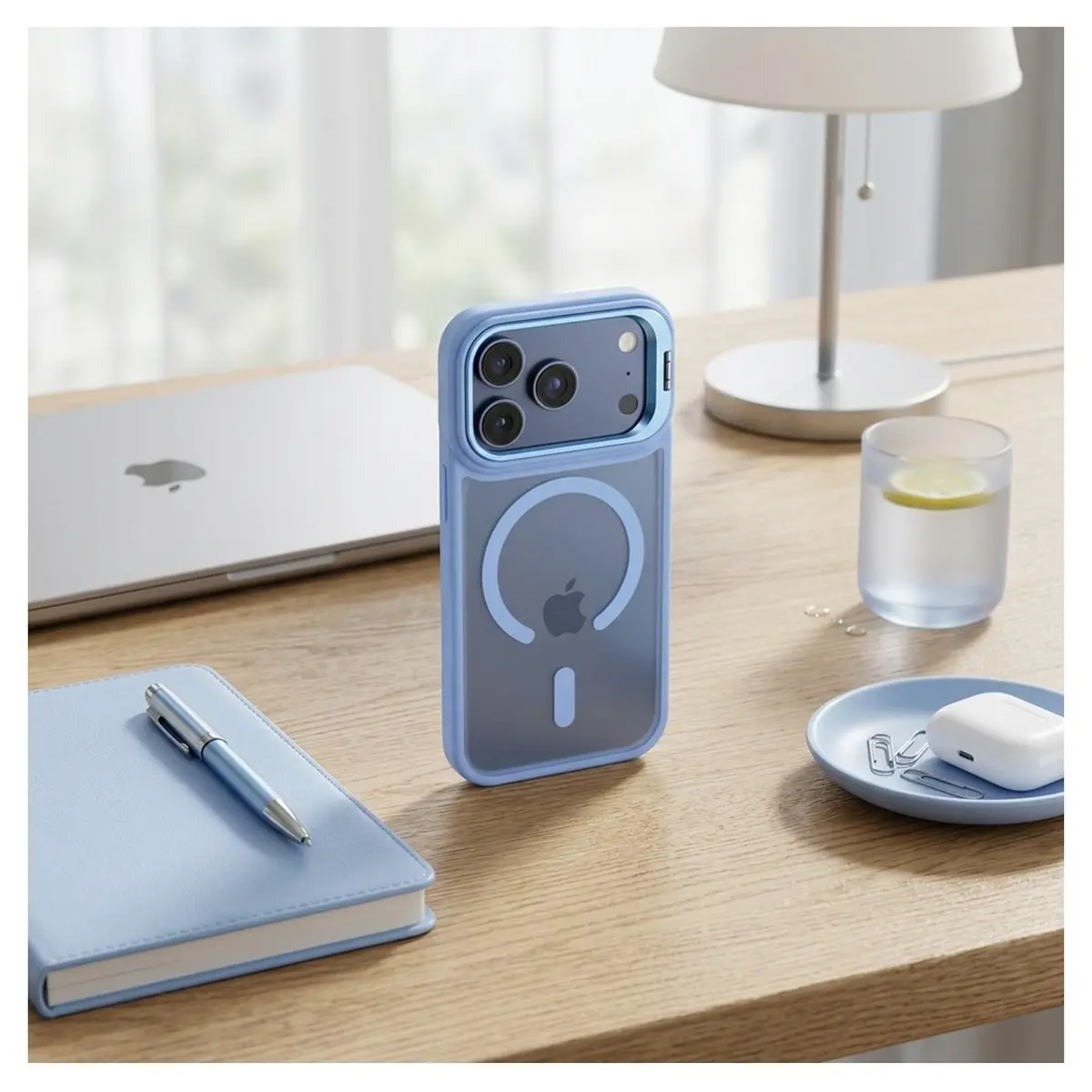 iPhone 18/17 Pro Max Hülle Hellblau – Forcell Shadow Stand MagSafe – Bild 4