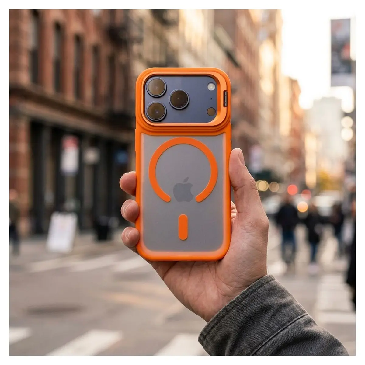 iPhone 18/17 Pro Max Hülle Orange – Forcell Shadow Stand MagSafe – Bild 5
