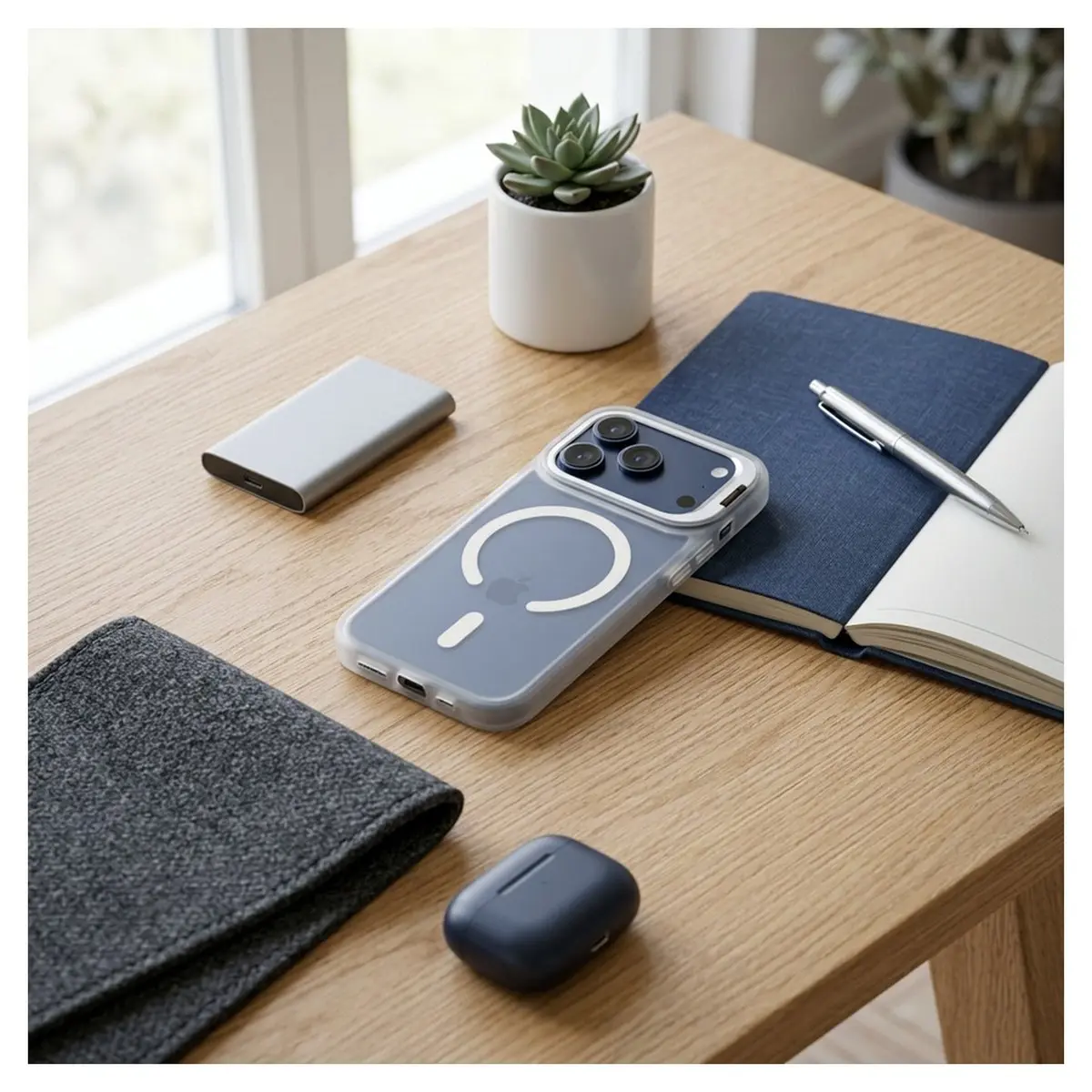 iPhone 18/17 Pro Max Hülle Silber – Forcell Shadow Stand MagSafe – Bild 4