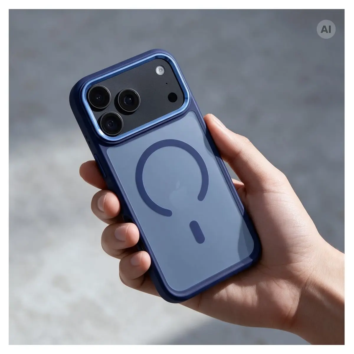iPhone 18/17 Pro Max Hülle Marineblau – Forcell Smoke Hybrid MagSafe – Bild 3