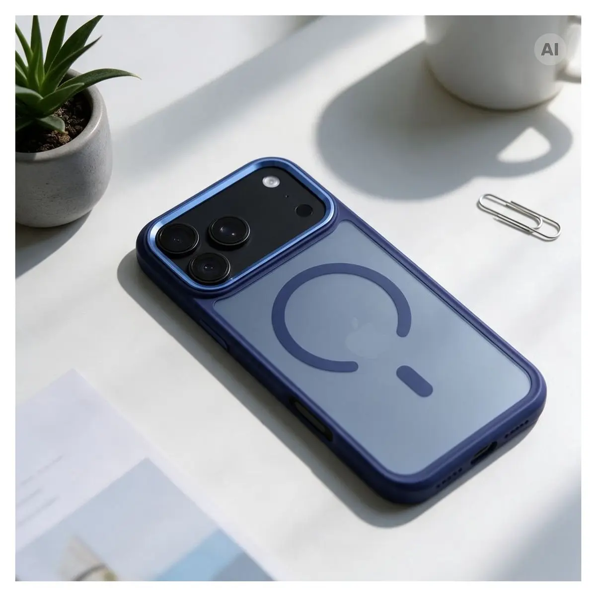 iPhone 18/17 Pro Max Hülle Marineblau – Forcell Smoke Hybrid MagSafe – Bild 4