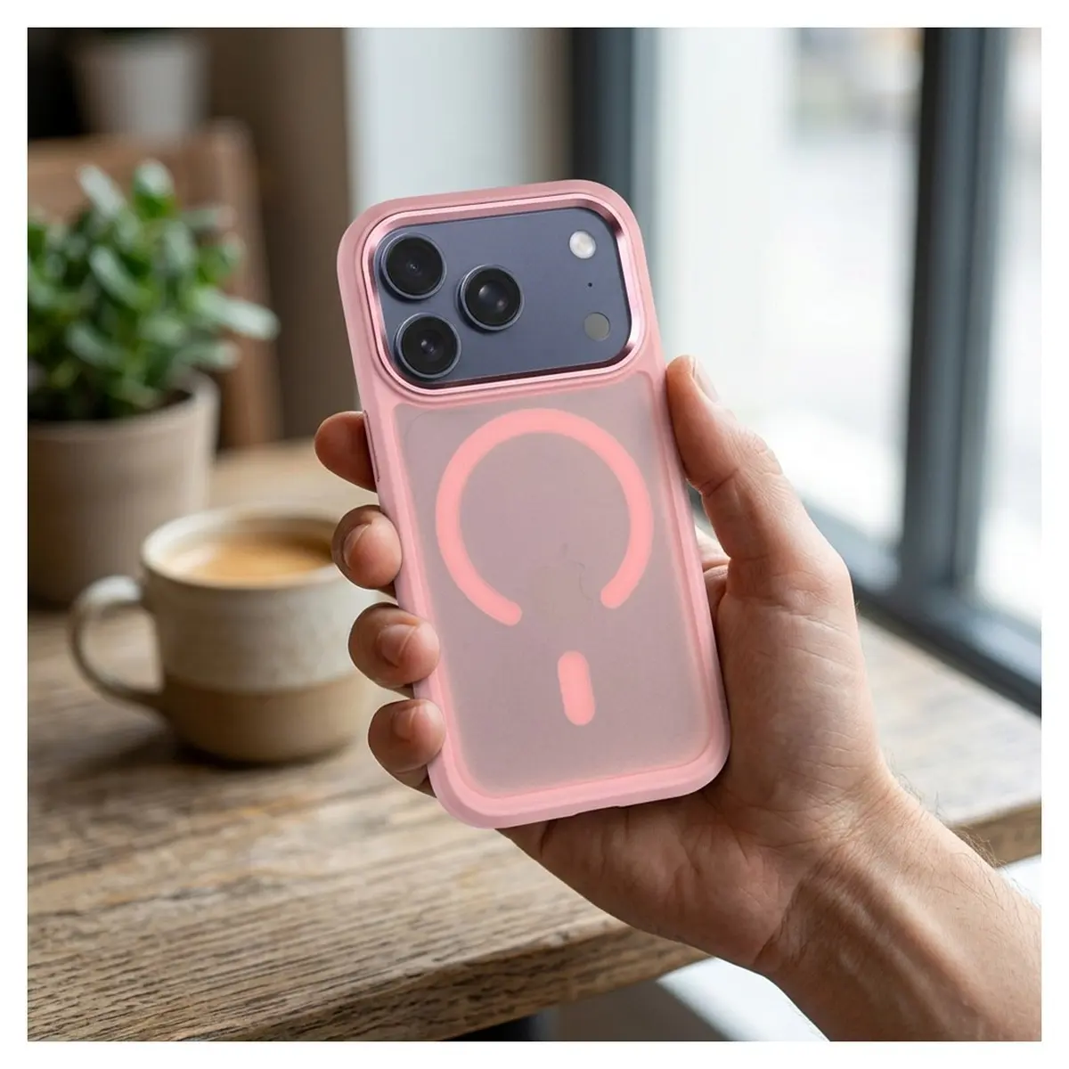 iPhone 18/17 Pro Max Hülle Rosa – Forcell Smoke Hybrid MagSafe – Bild 3