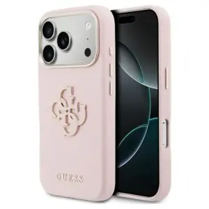 iPhone 17 Pro Hülle Rosa – GUESS PU FW Resin Logo