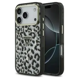 iPhone 17 Pro Hülle – GUESS Leopard Glitter, MagSafe